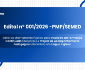 Edital nº001/2026-PMP/SEMED
